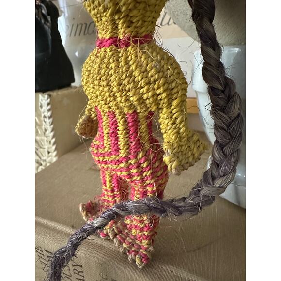 Sisal Primitive tribal doll handmade jute girl natural mini ethnic African 7” - Picture 12 of 15